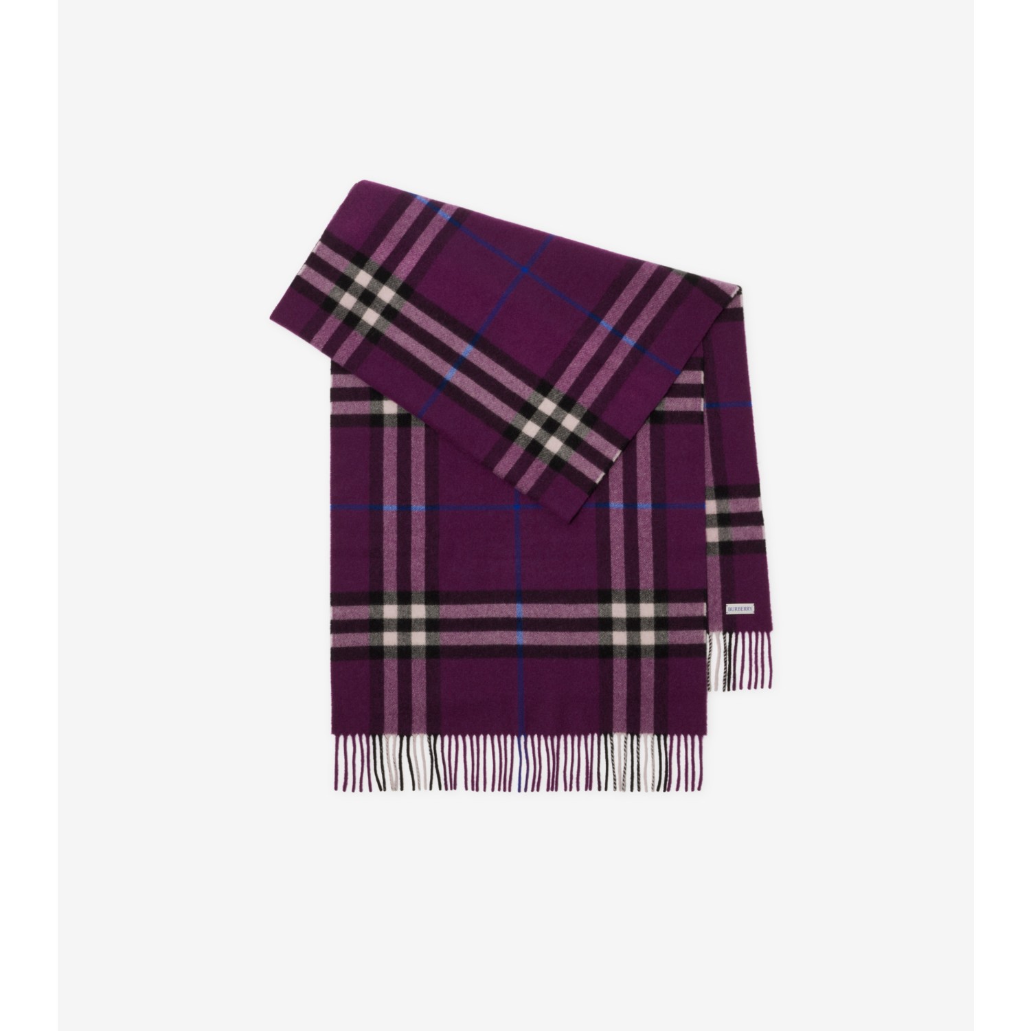 Wide Check Cashmere Scarf