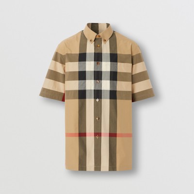 burberry print mens shirt