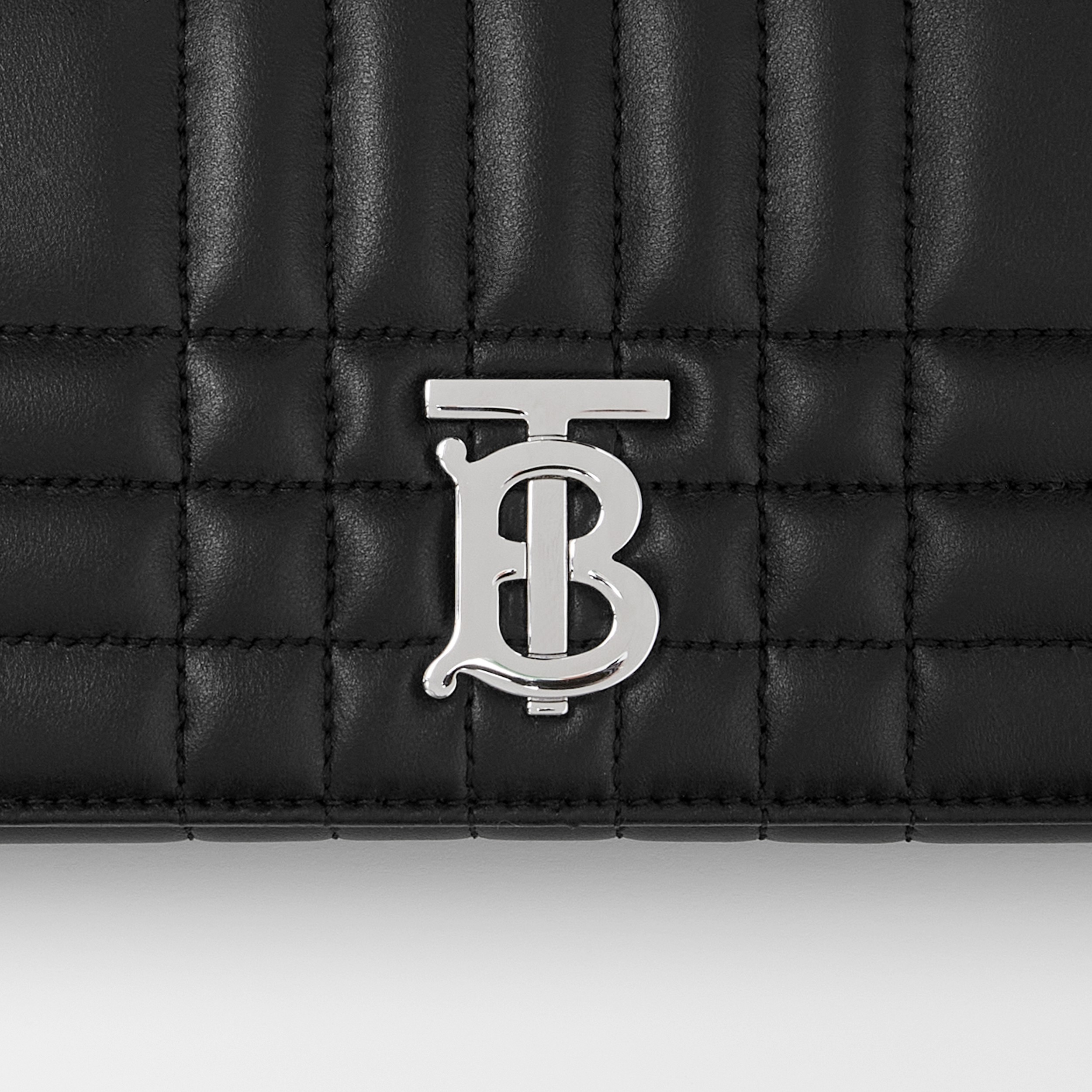 Quilted Leather Lola Wallet with Detachable Strap in Black/palladium - Women | Burberry® Official - 4