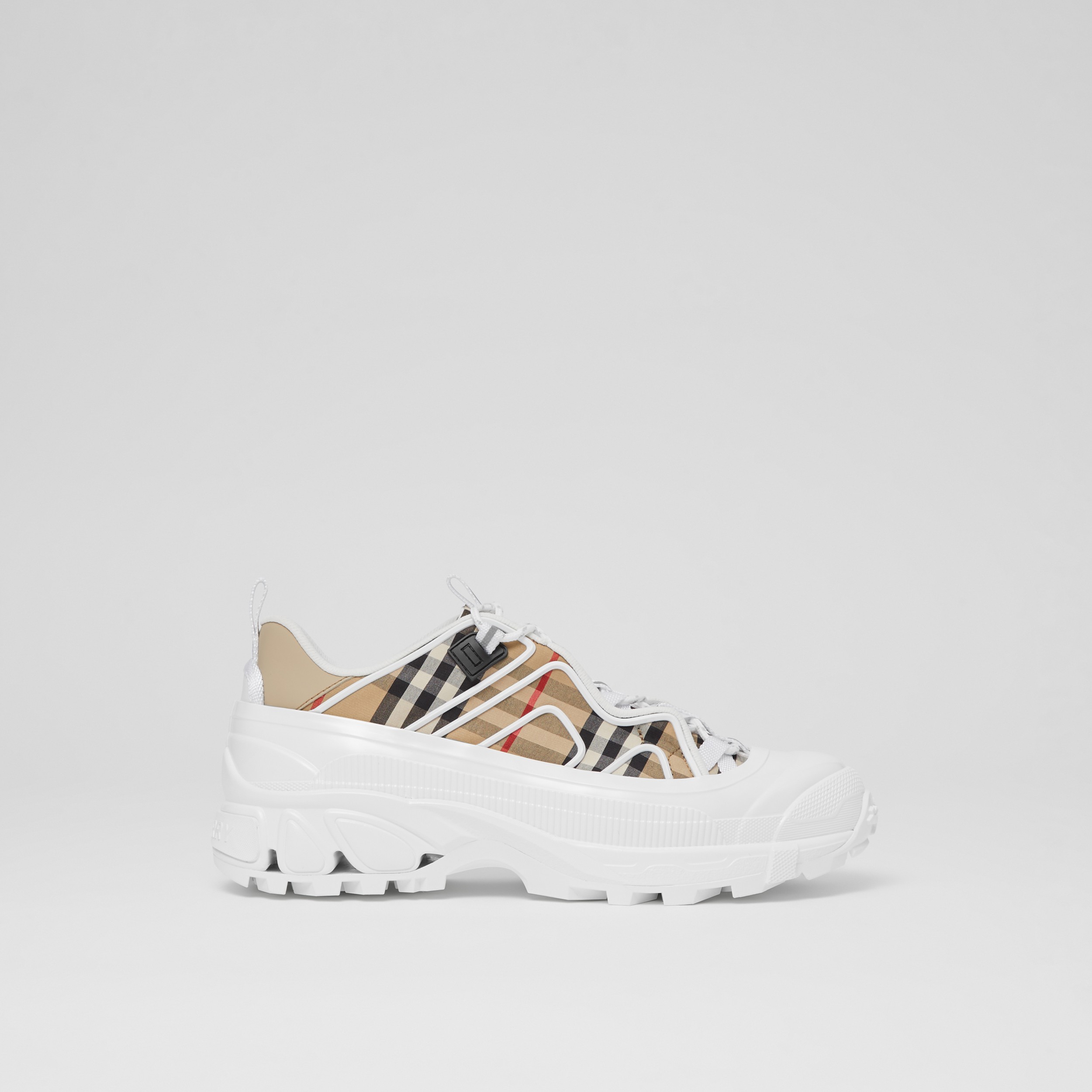 Vintage Check Cotton and Leather Arthur Sneakers in Archive Beige/white | Burberry® Official