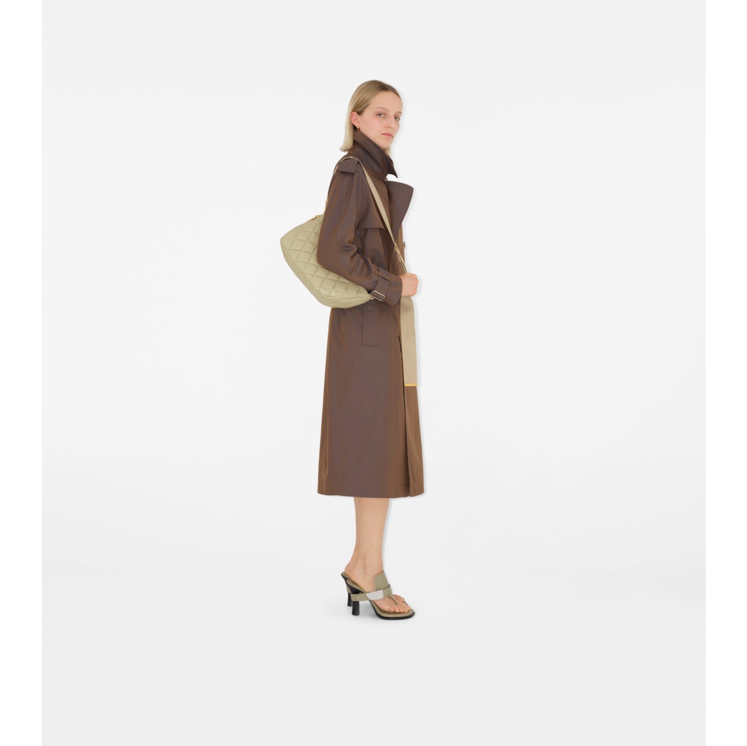 Long Gabardine Trench Coat