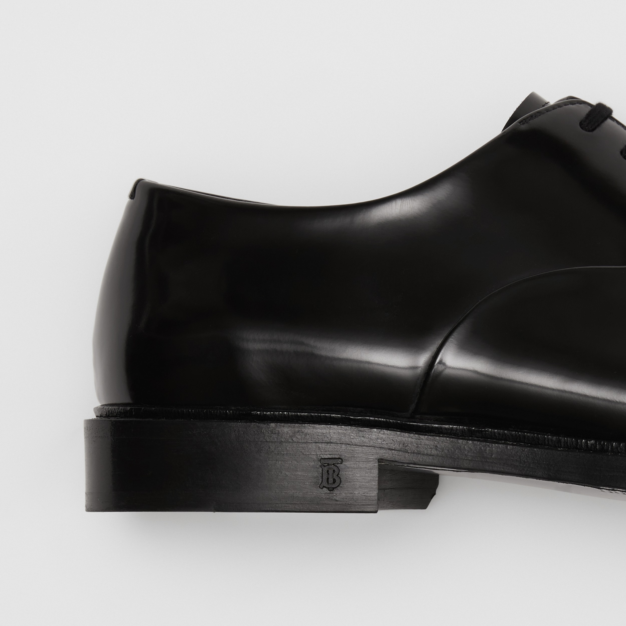 Monogram Motif Panelled Leather Derby Shoes in Black - Men | Burberry® Official - 2