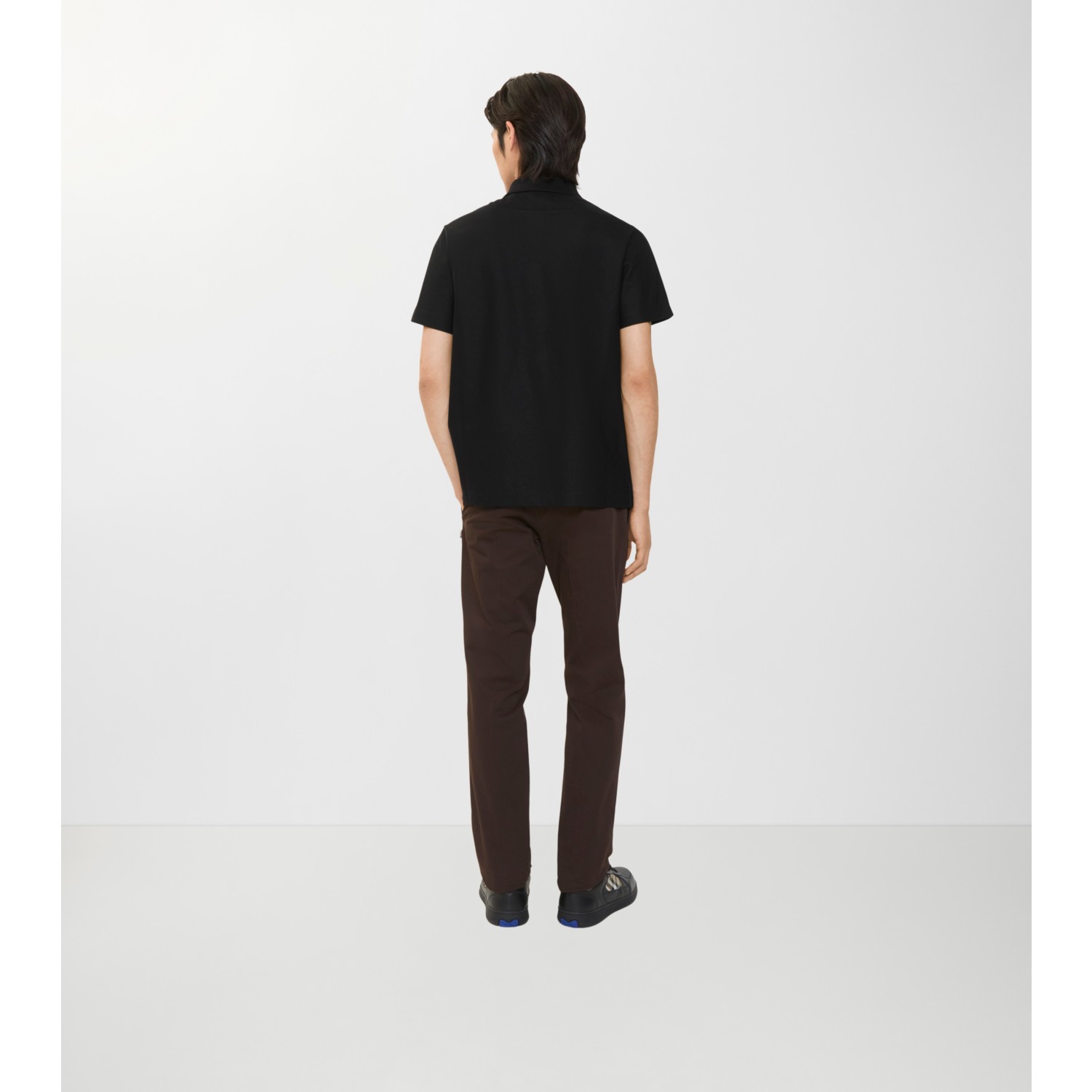 EKD Check Cotton Polo Shirt in Black - Men | Burberry® Official