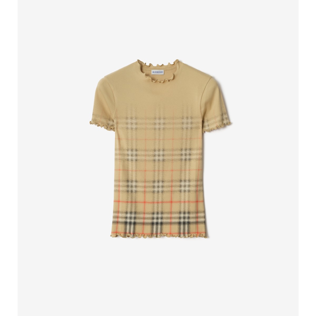  Check Gradient Stretch Cotton Top