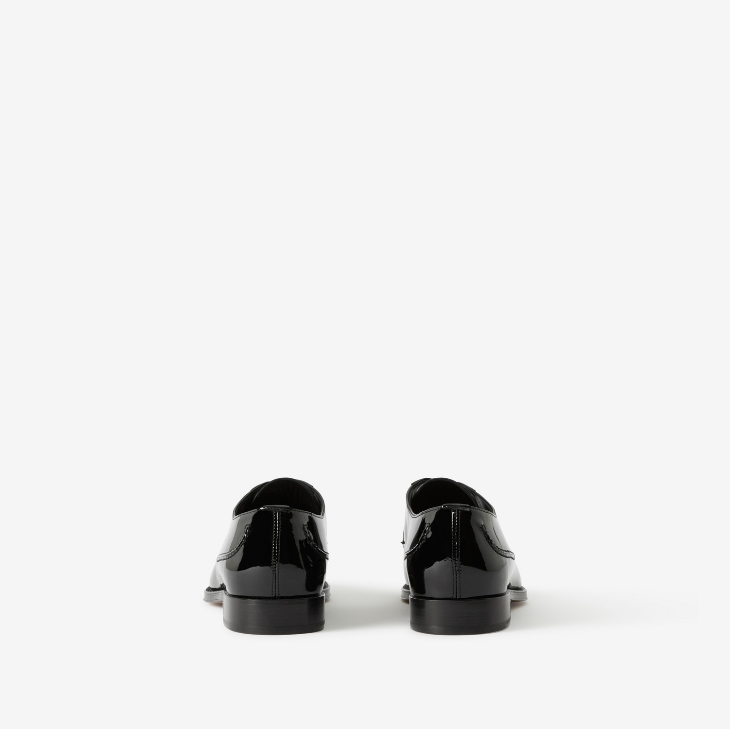 Monogram Motif Patent Leather Derby Shoes in Black - Men | Burberry® Official