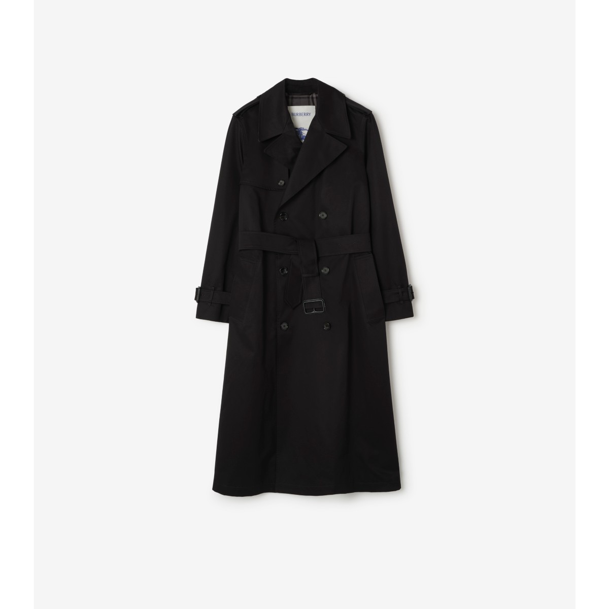  Check Long Gabardine Hoxton Trench Coat
