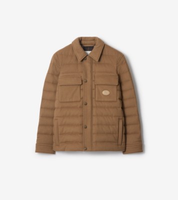 ボトムス Burberry Cashmere Padded Overshirt in Camel - Men | Burberry® Official