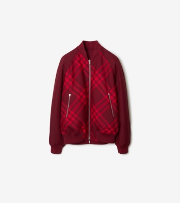 Red padded sale bomber jacket