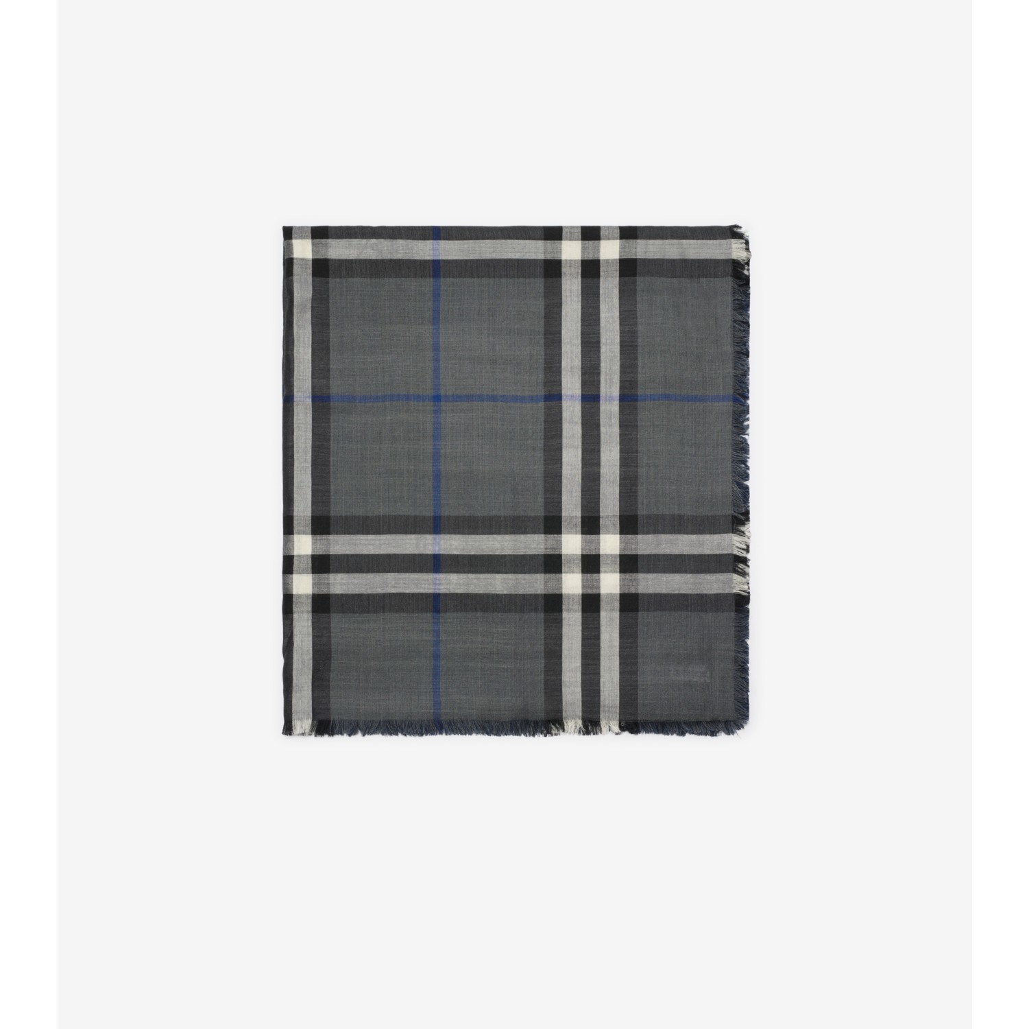 Reversible Check Wool Silk Scarf