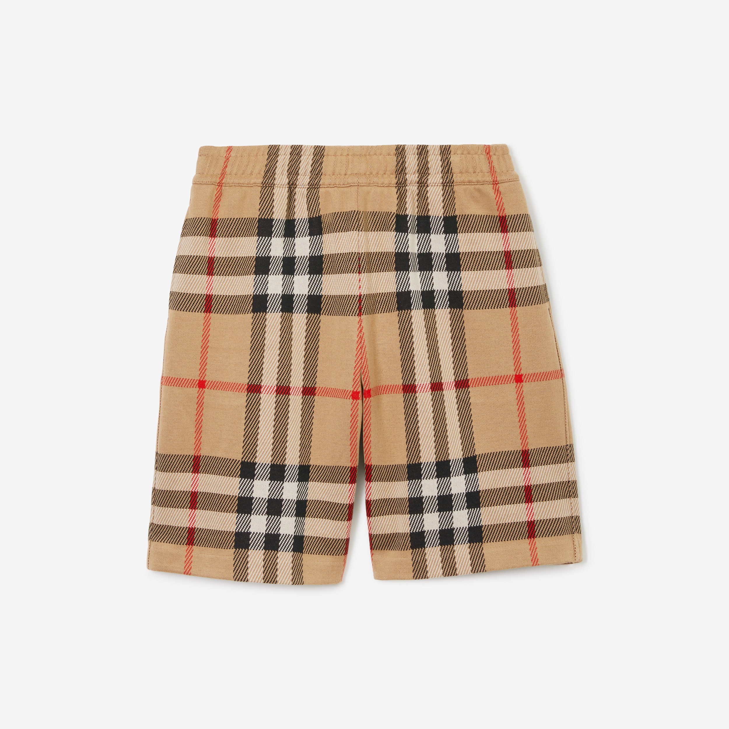 Check Cotton Jacquard Shorts in Archive Beige - Men | Burberry® Official - 1