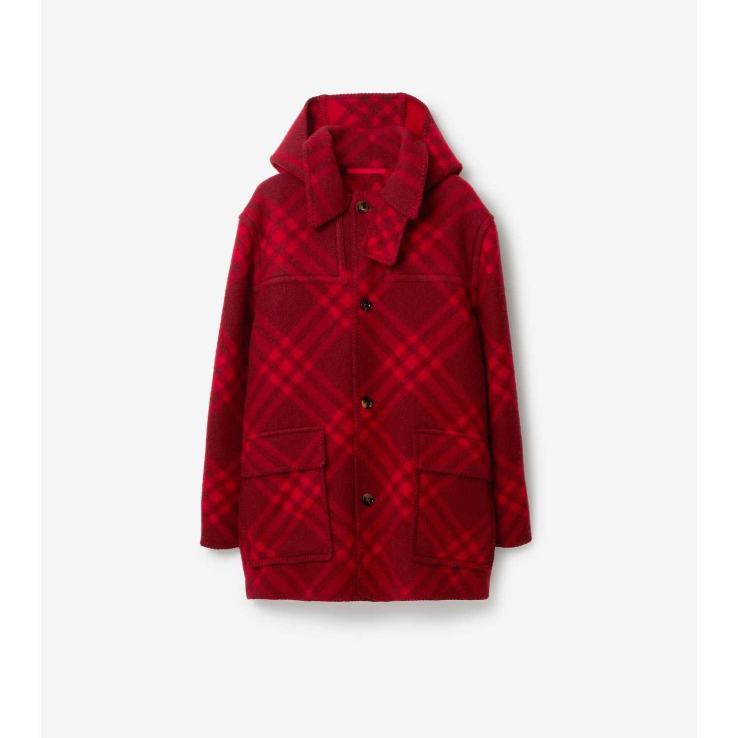 Check Wool Blanket Cape in Ripple/pillar - Men | Burberry® Official