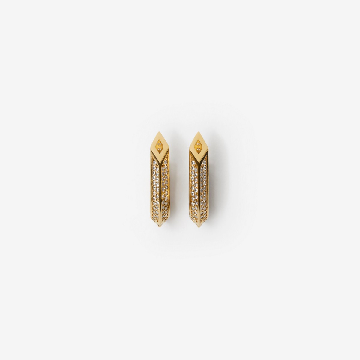 Shop Burberry Hollow Spike Pavé Earrings In Gold/clear