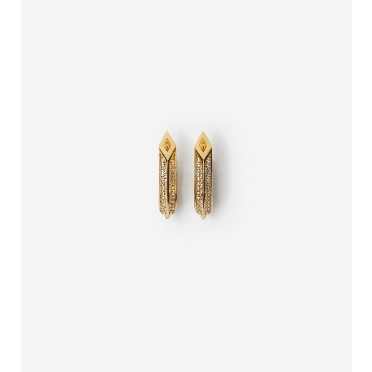 Shop Burberry Hollow Spike Pavé Earrings In Gold/clear