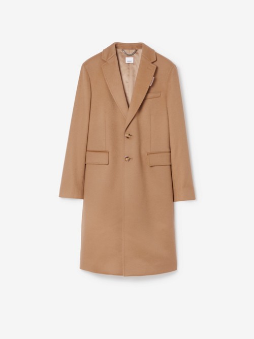 Burberry Wool Cashmere Tailored Coat In Brown