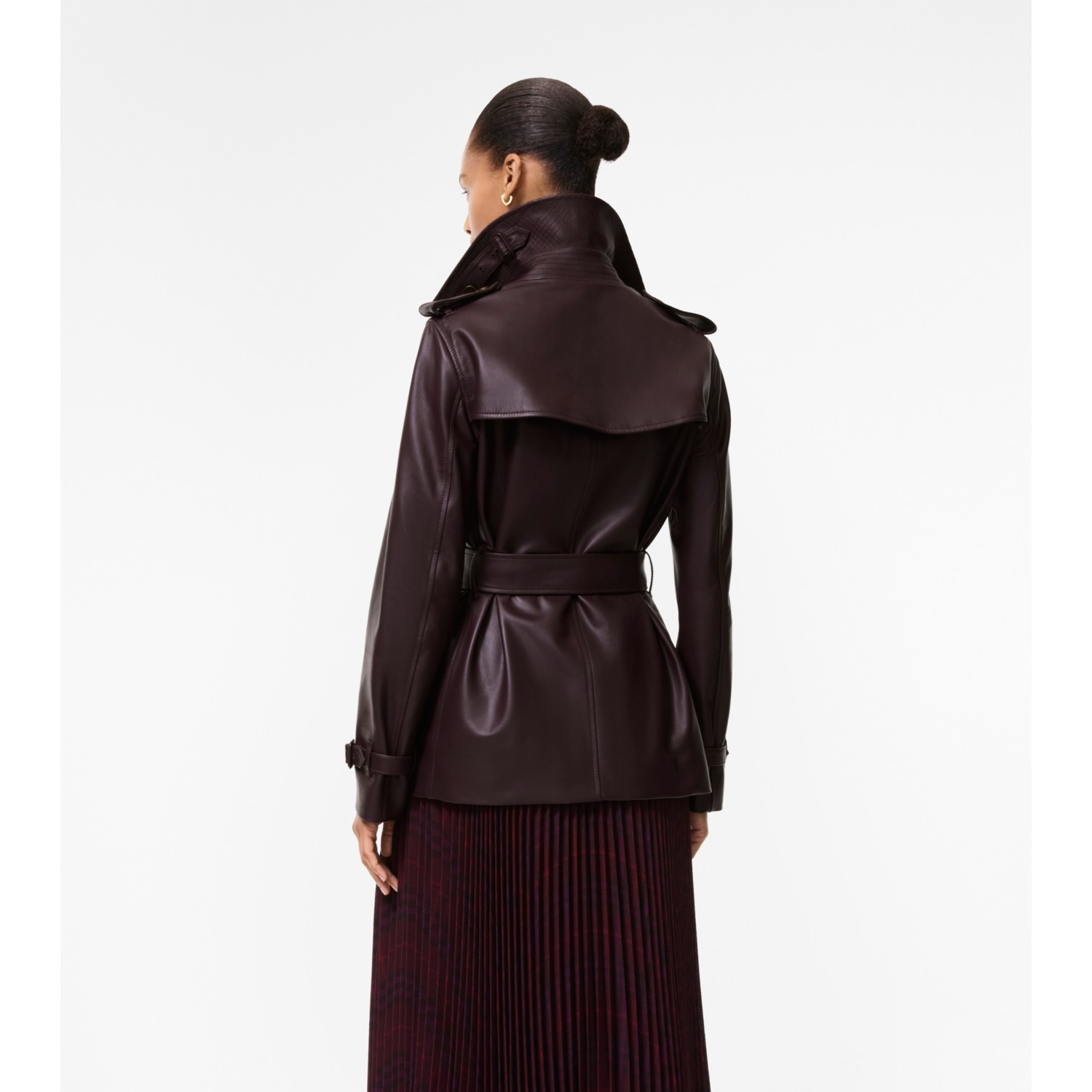 Leather Kensington Trench Jacket - thumbnail 5