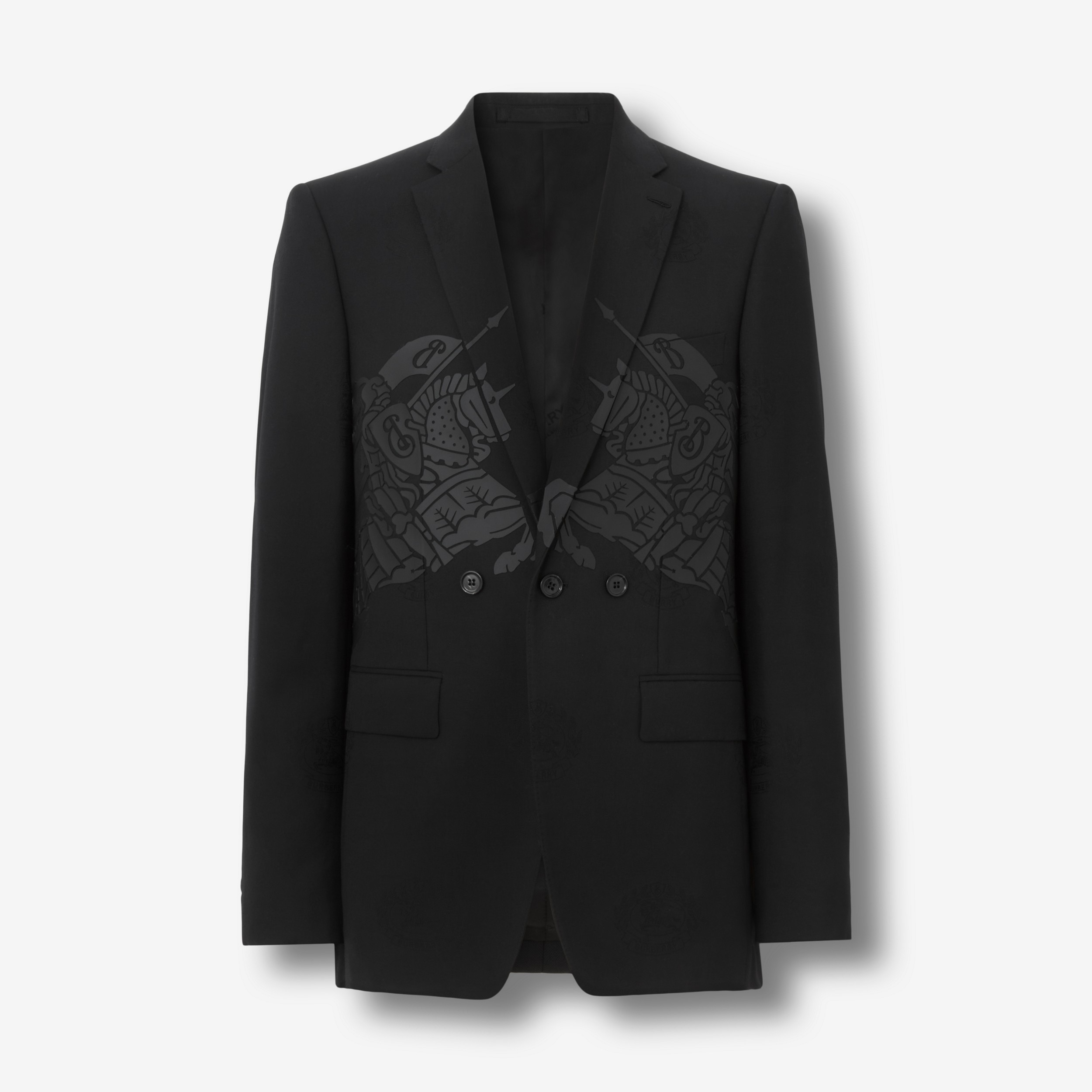 Veste de costume en laine et coton avec emblème du Cavalier (Noir) - Homme | Site officiel Burberry® - 1
