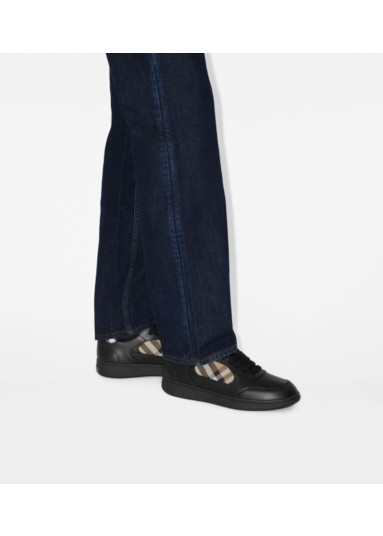 Leather and Check Terrace Sneakers​