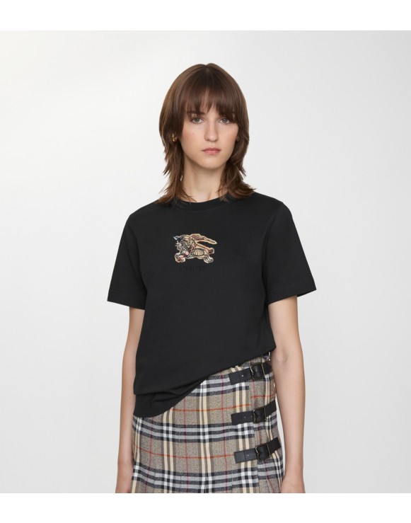 Burberry バーバリー　ミントグリーン　チェック柄　ピチT 刺繍ロゴ ウィメンズ デザイナー Tシャツ＆ポロシャツ | Burberry® 公式サイト