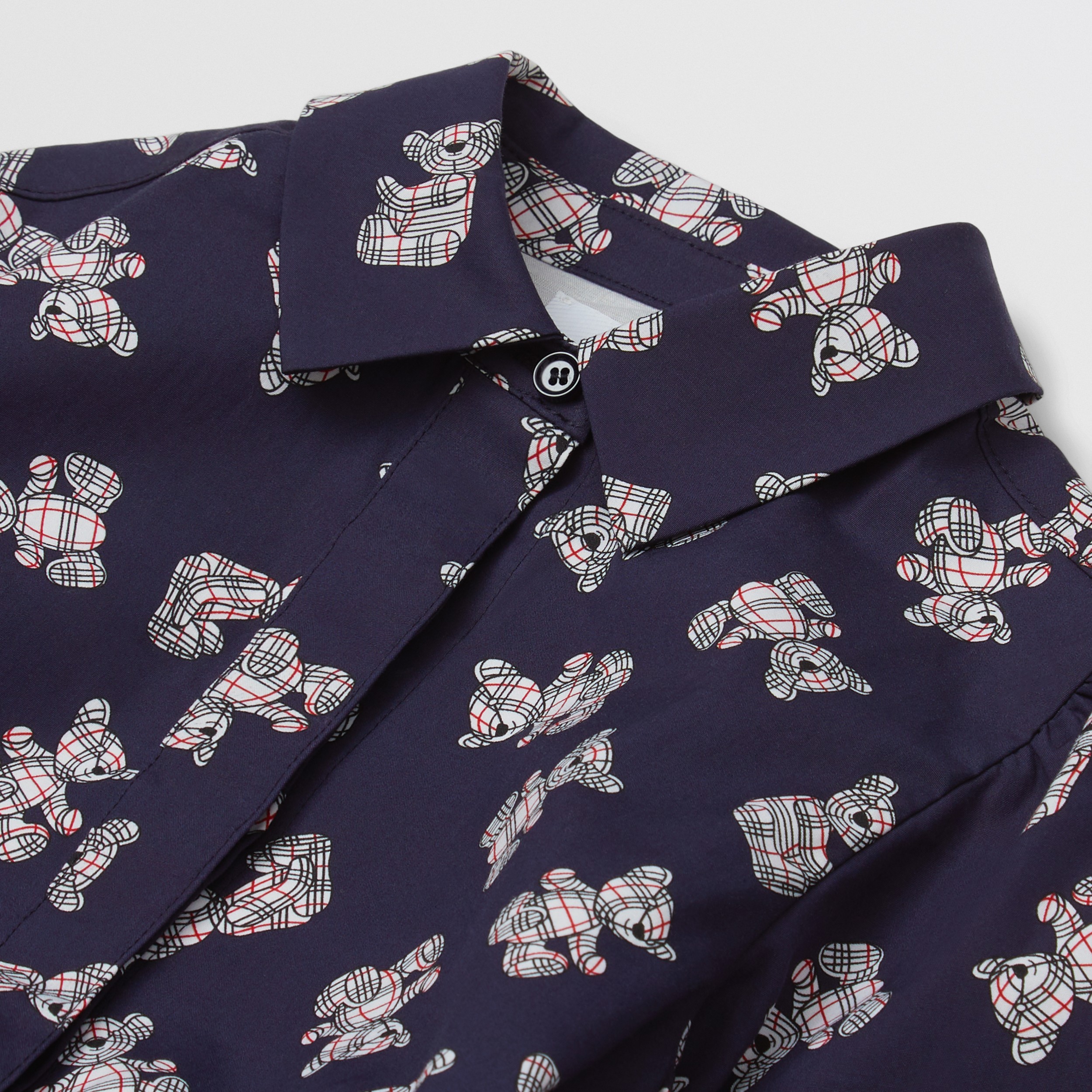 Thomas Bear Print Stretch Cotton Shirt Dress in Midnight | Burberry® Official - 2