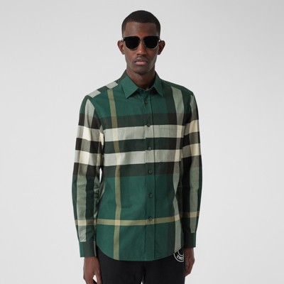 burberry green shirt