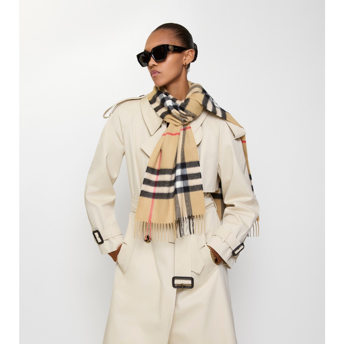  Check Cashmere Scarf