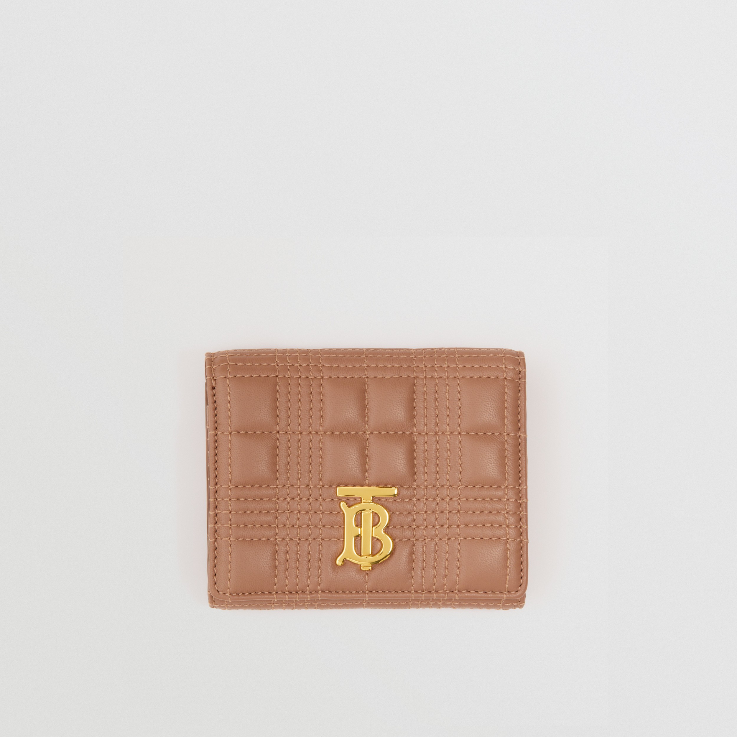 Small Quilted Lambskin Lola Folding Wallet in Camel - Women | Burberry® Official - 1