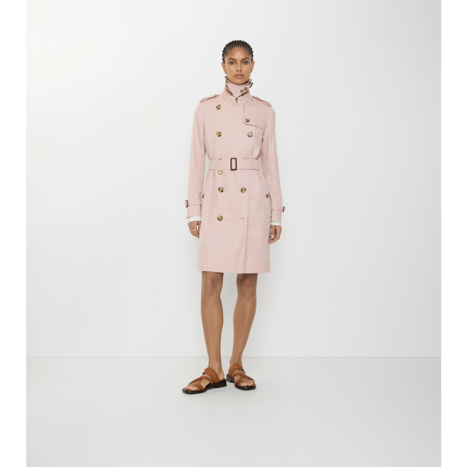 Mid-length Tropical Gabardine Kensington Trench Coat