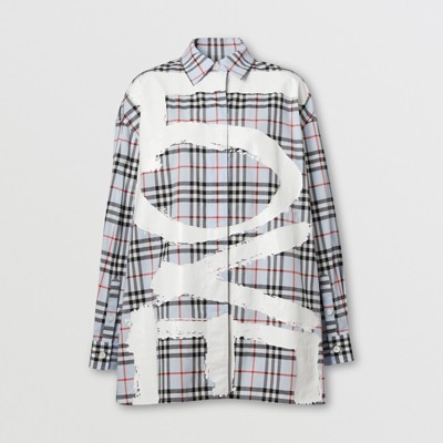 burberry vintage check oversized shirt