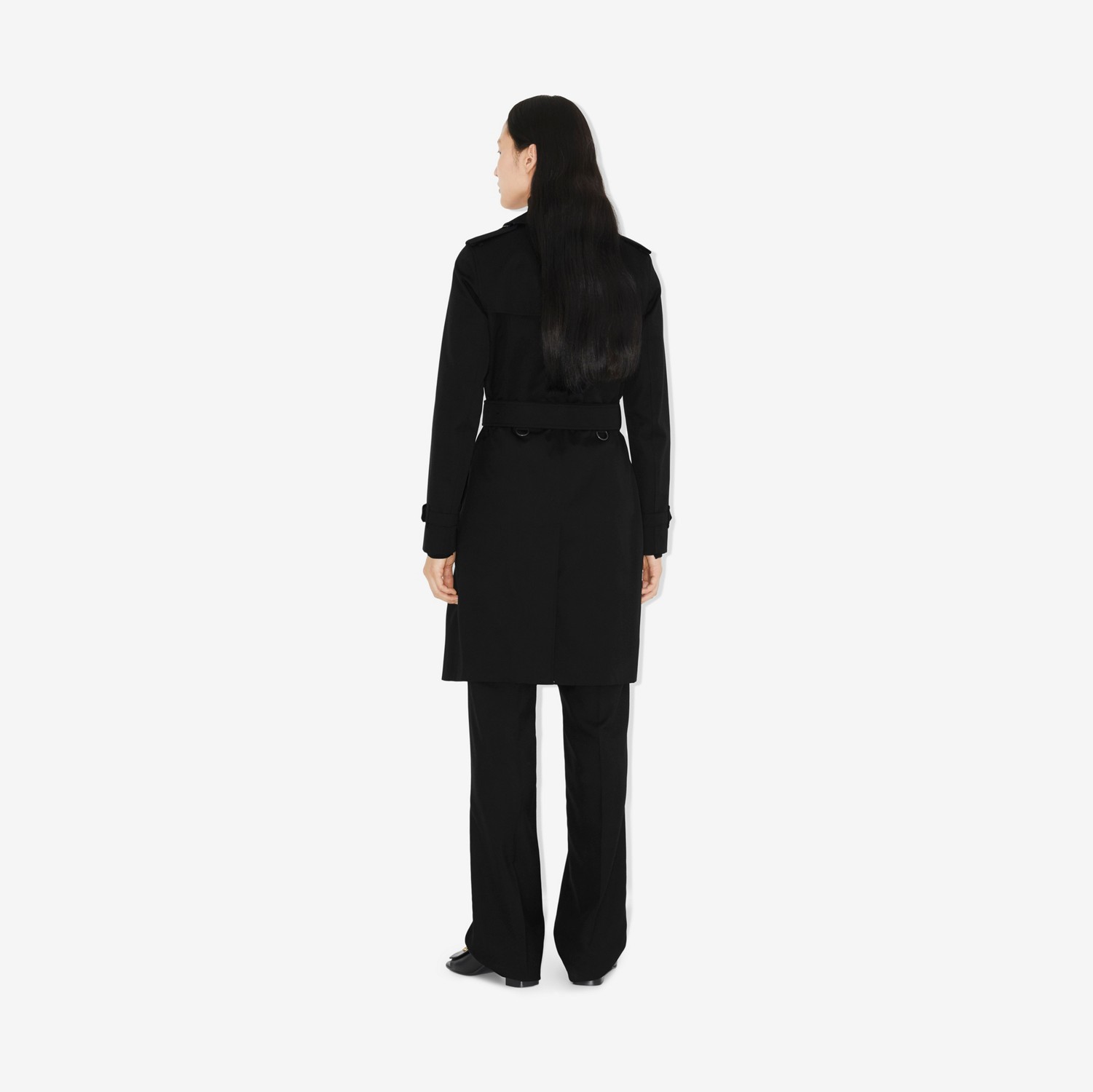 Mid-length Kensington Heritage Trench Coat in Black - Women | Burberry® Official