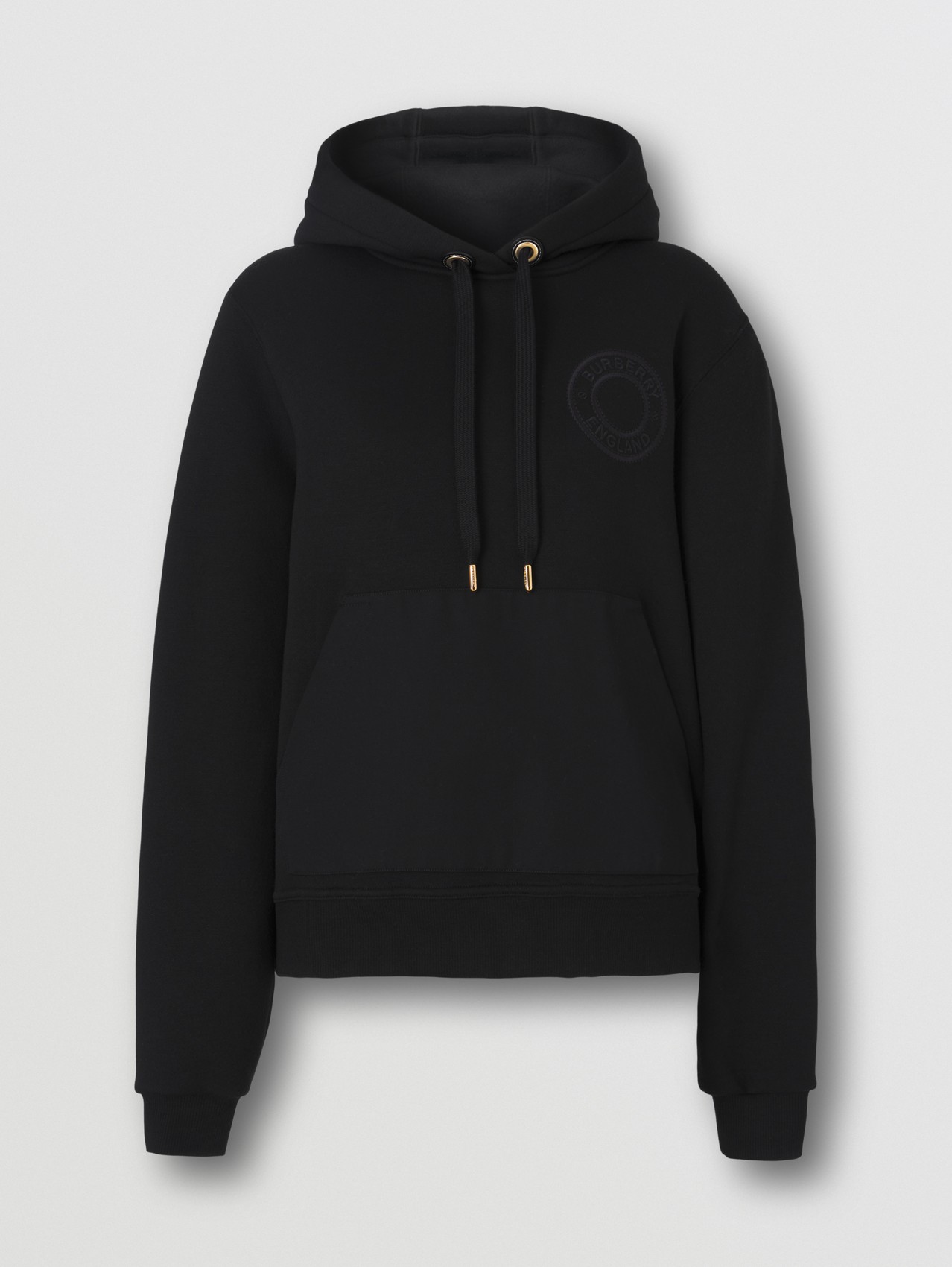 Logo Graphic Cotton Jersey Oversized Hoodie in Black