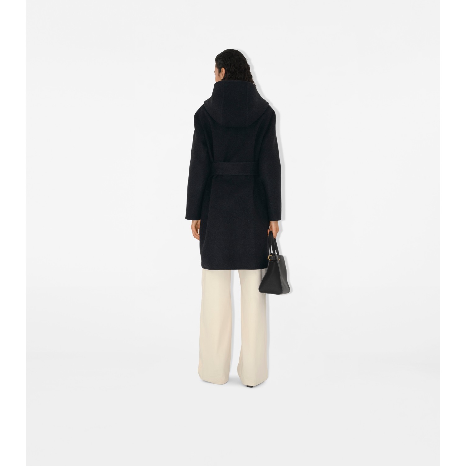 Wendbarer Wickelmantel aus Wolle mit Kapuze