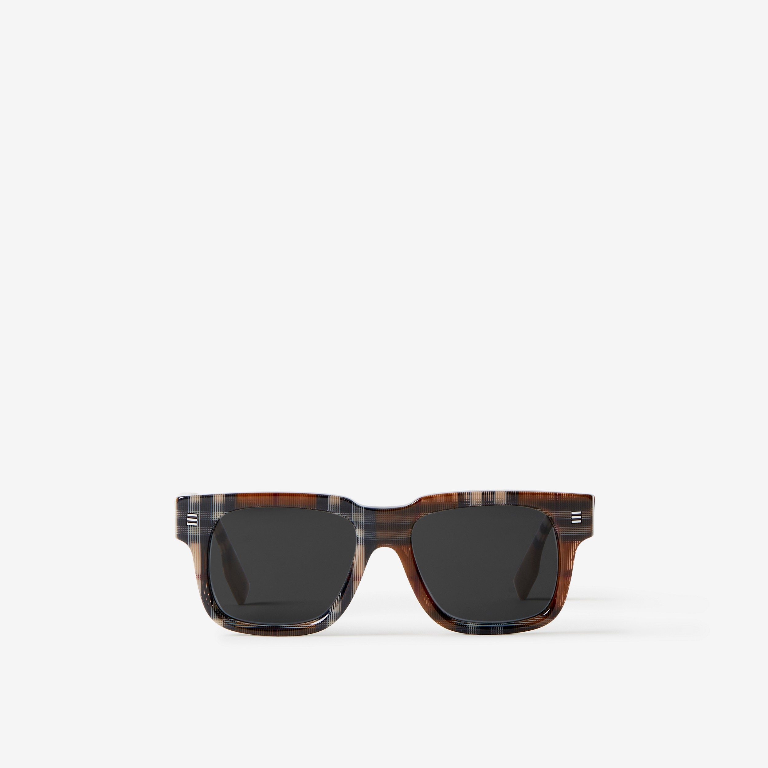 Check Square Frame Sunglasses in Birch Brown | Burberry® Official - 1
