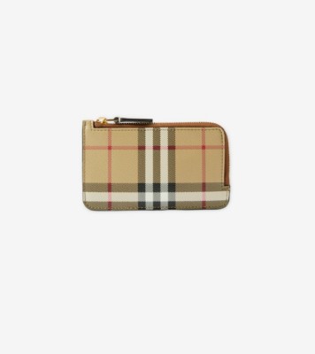チェック コインカードケース (サンド) - ウィメンズ | Burberry
