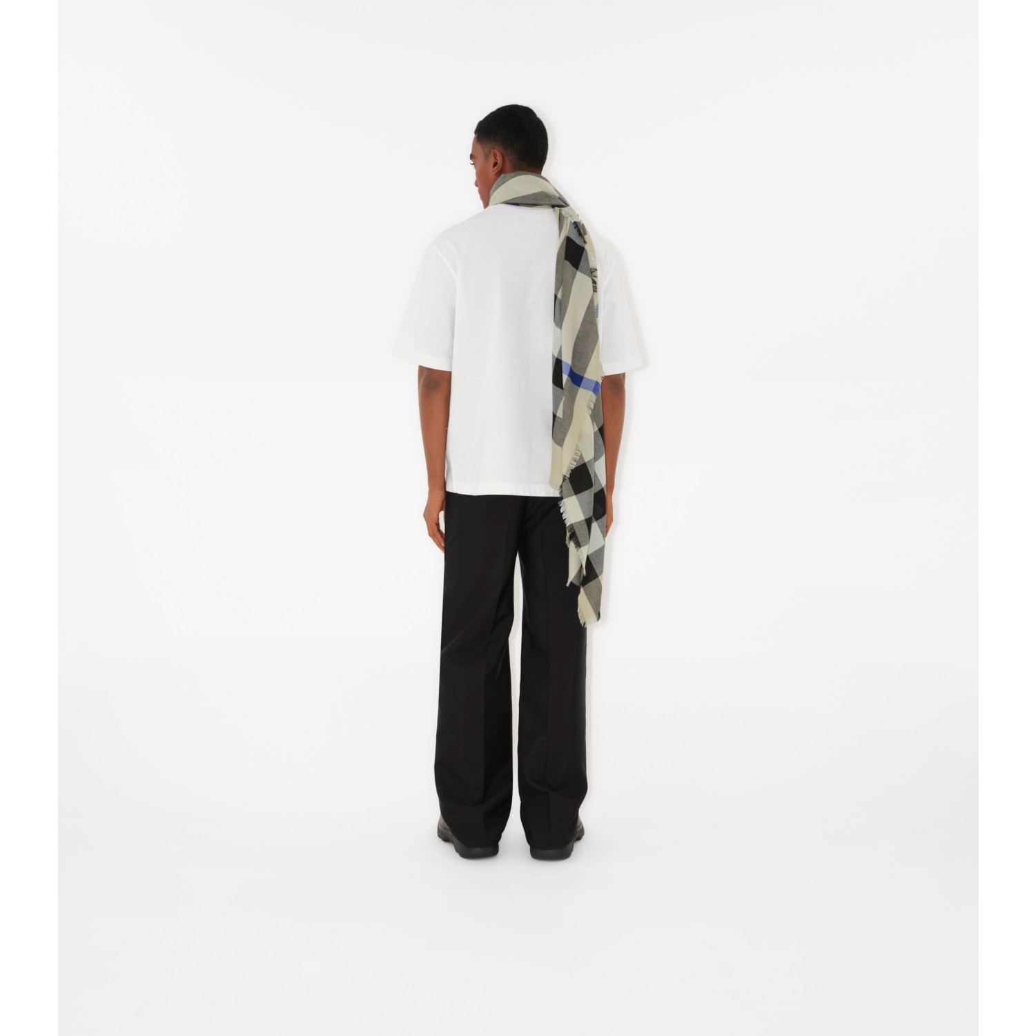 Sciarpa in cashmere e seta Check