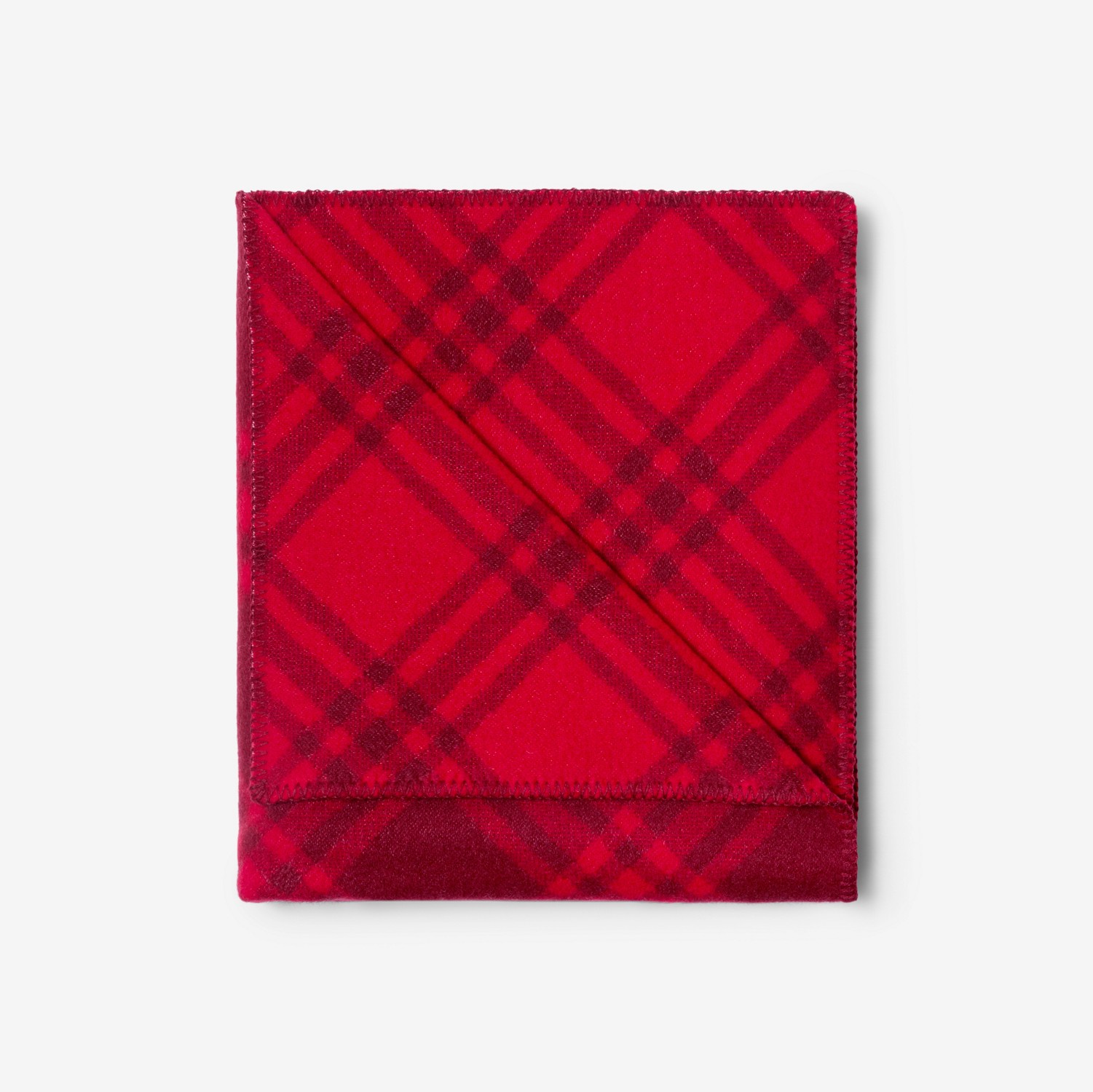 格纹羊毛毯 (树莓红 / 邮筒红) | Burberry® 博柏利官网