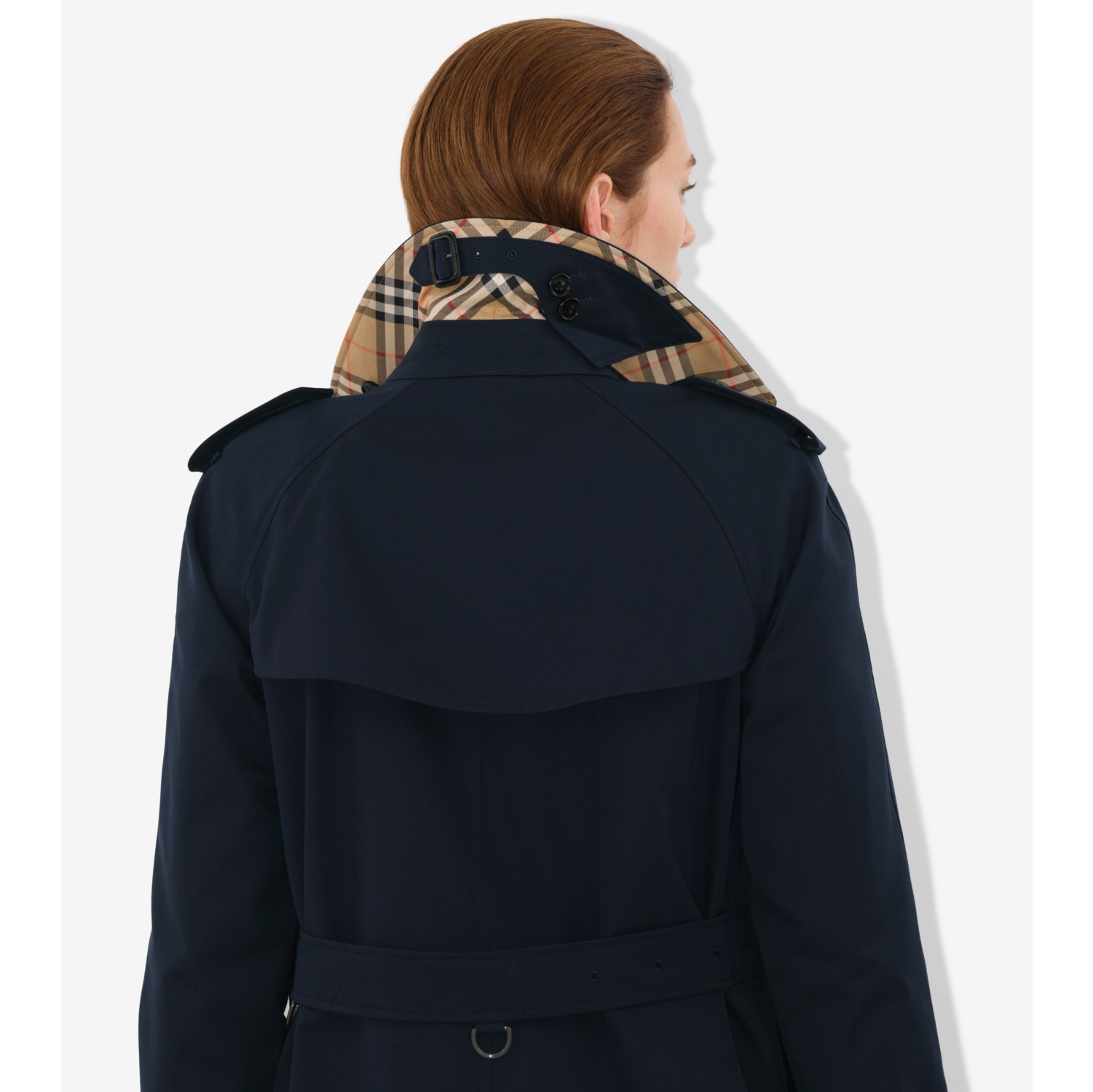 Long Waterloo Heritage Trench Coat in Coal blue - Women, Cotton Gabardine | Burberry® Official