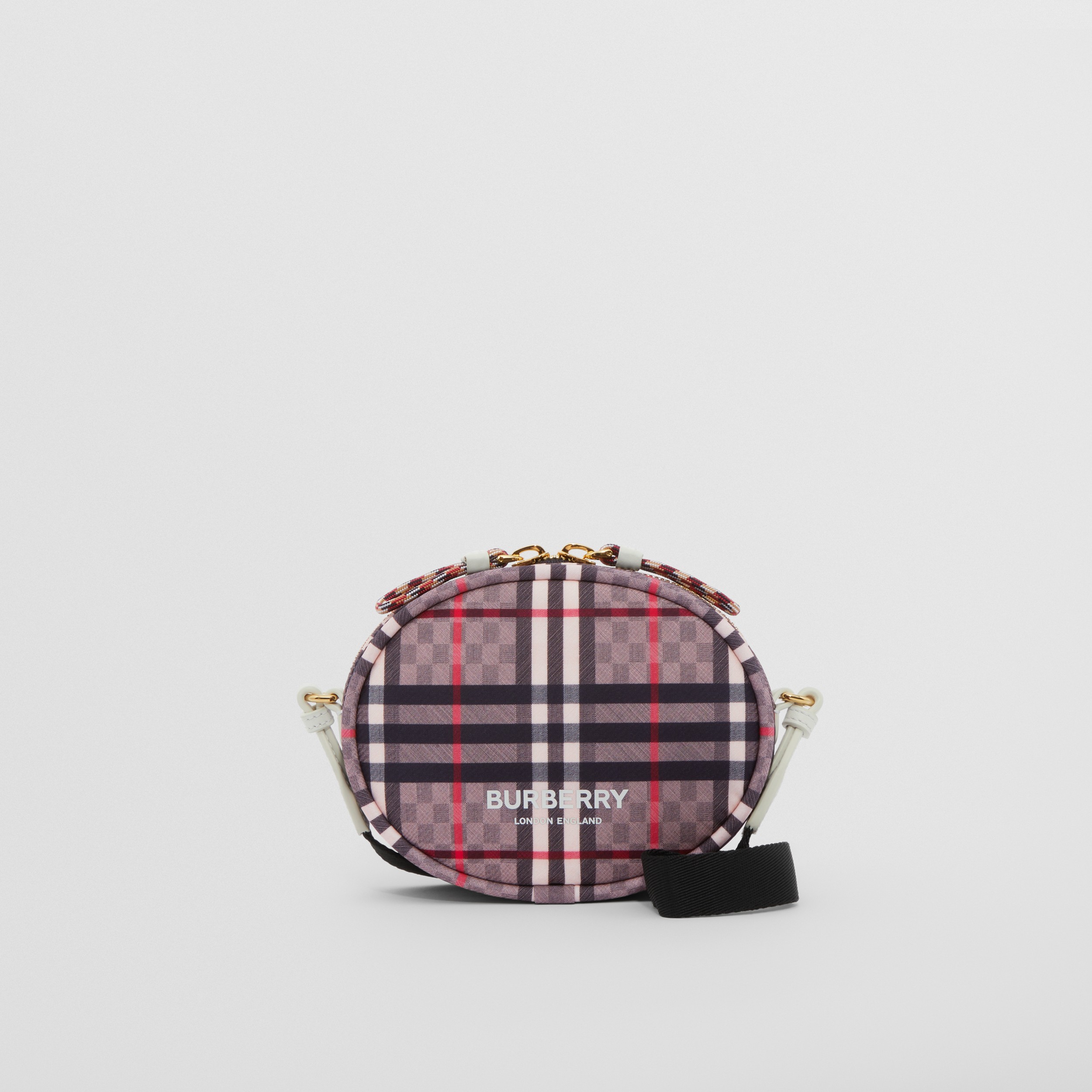 Logo Print Chequerboard Crossbody Bag in Pale Rose - Children | Burberry® Official - 1
