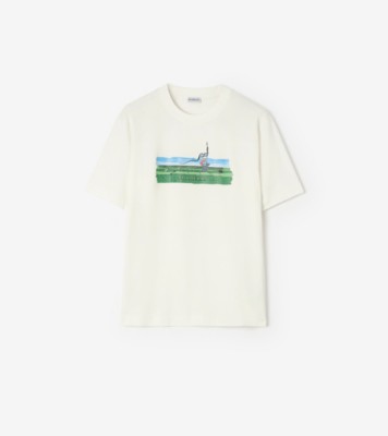 Maze Cotton T-shirt in Chalk white - Men | Burberry® Official