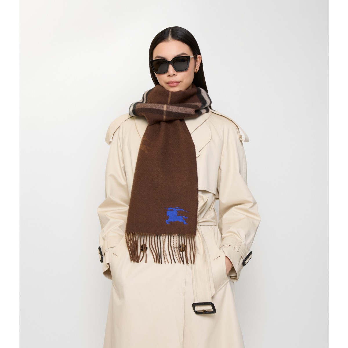  Check Reversible EKD Cashmere Scarf