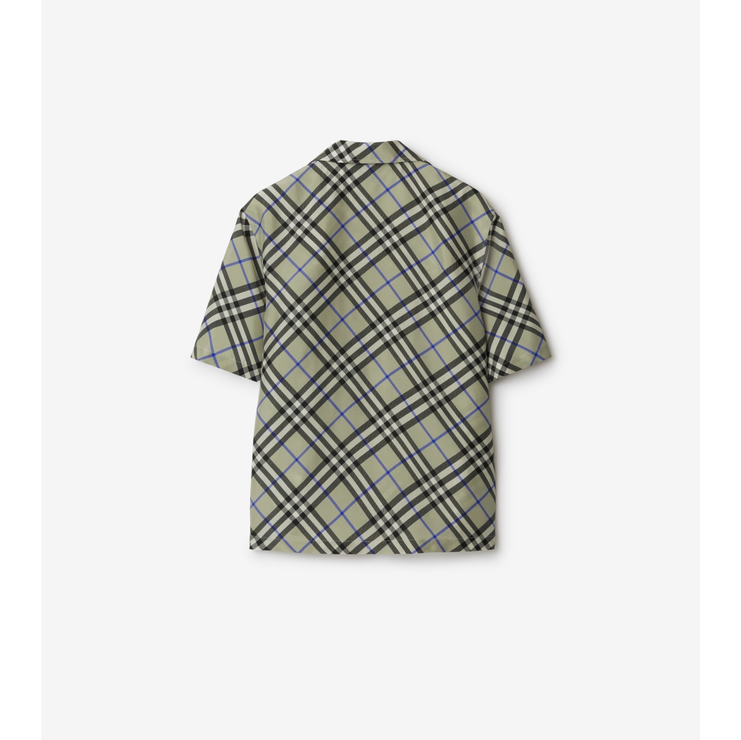 Camisa oversize de seda em Check