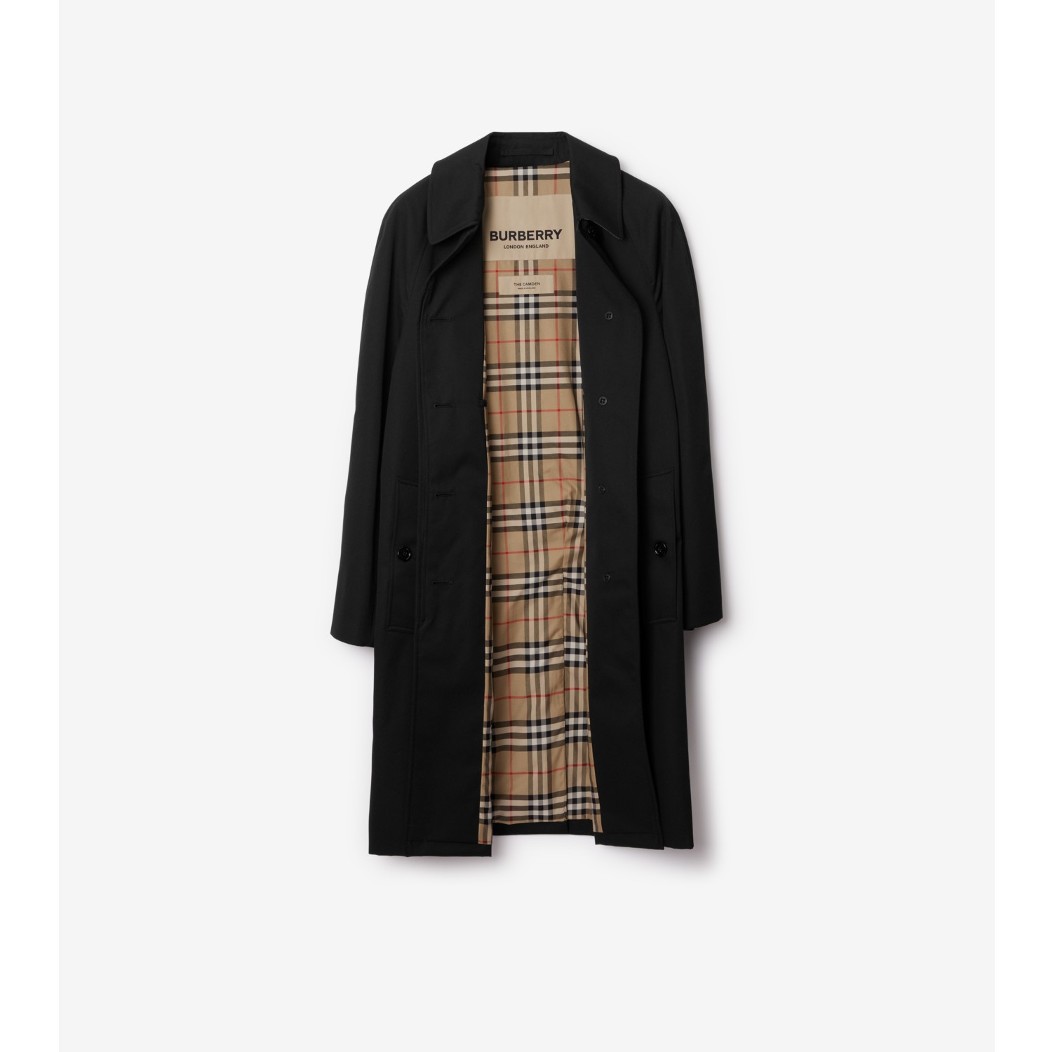 Mid length Camden Heritage Car Coat in Black Women Burberry Official