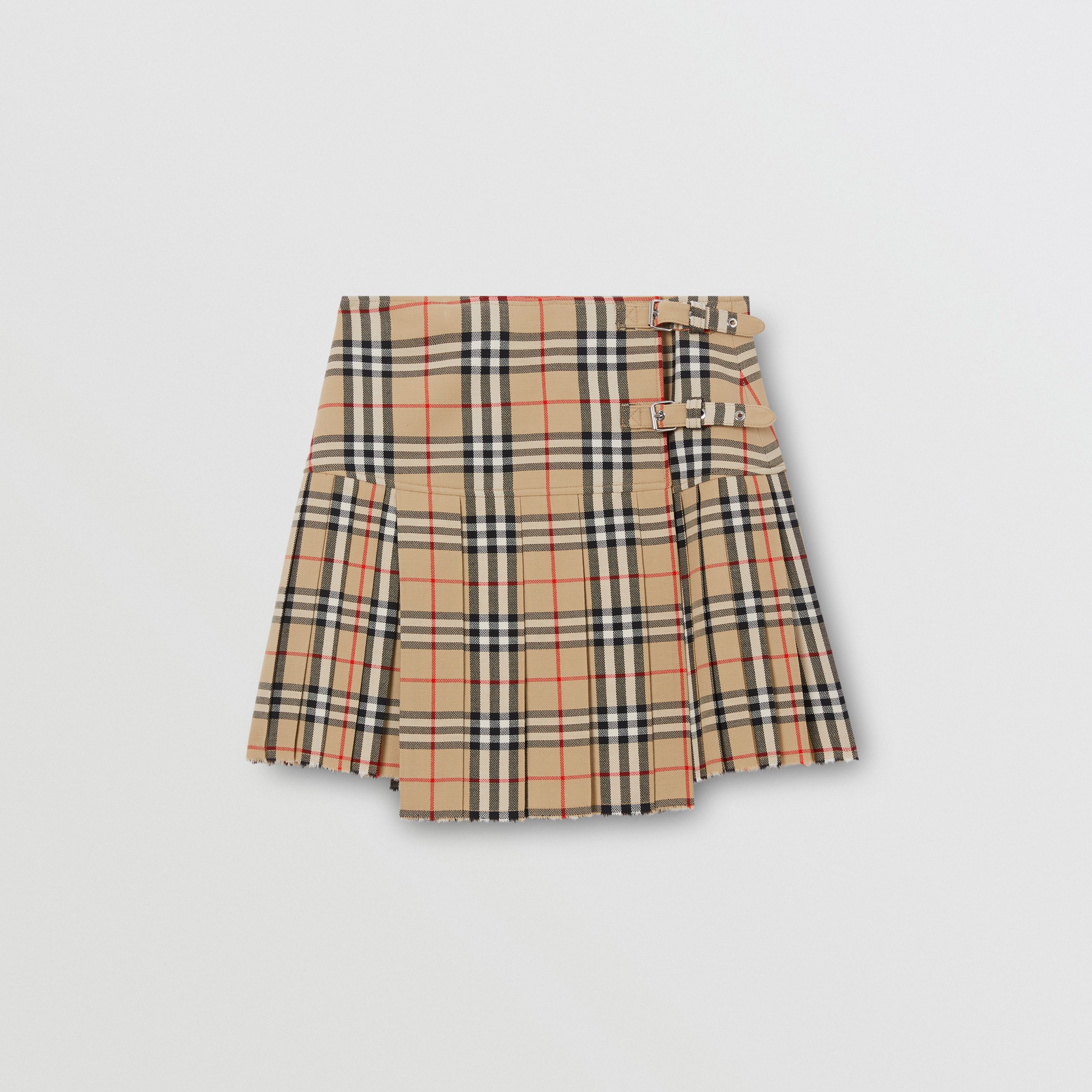 Vintage Check Wool Kilt in Archive Beige - Women | Burberry® Official - 4