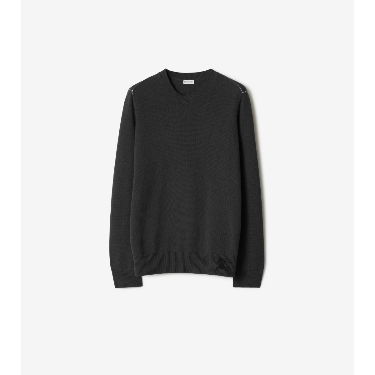 Burberry Equestrian Knight Cashmere Jumper In Black