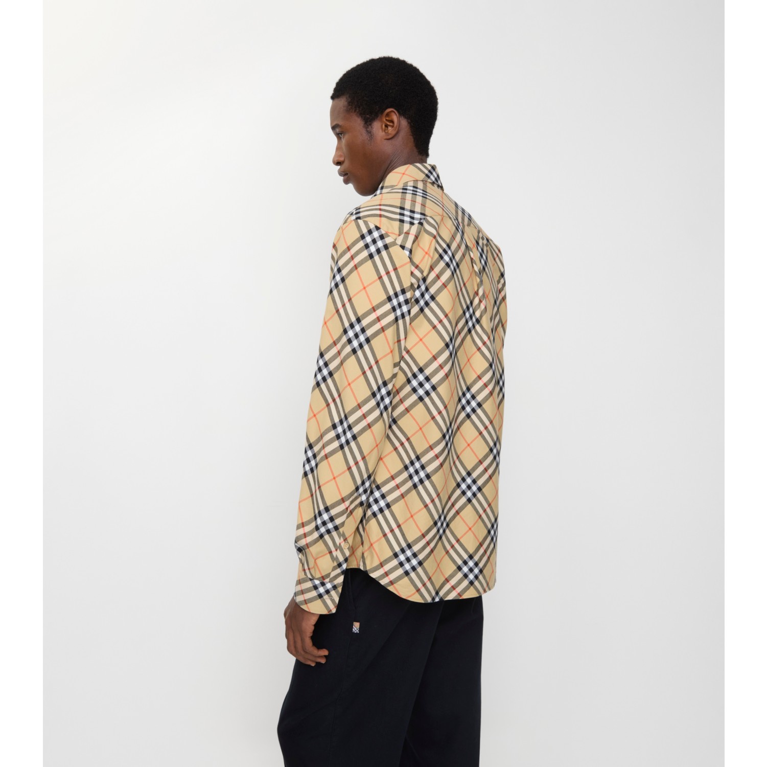 Chemise casual en flanelle de coton Check
