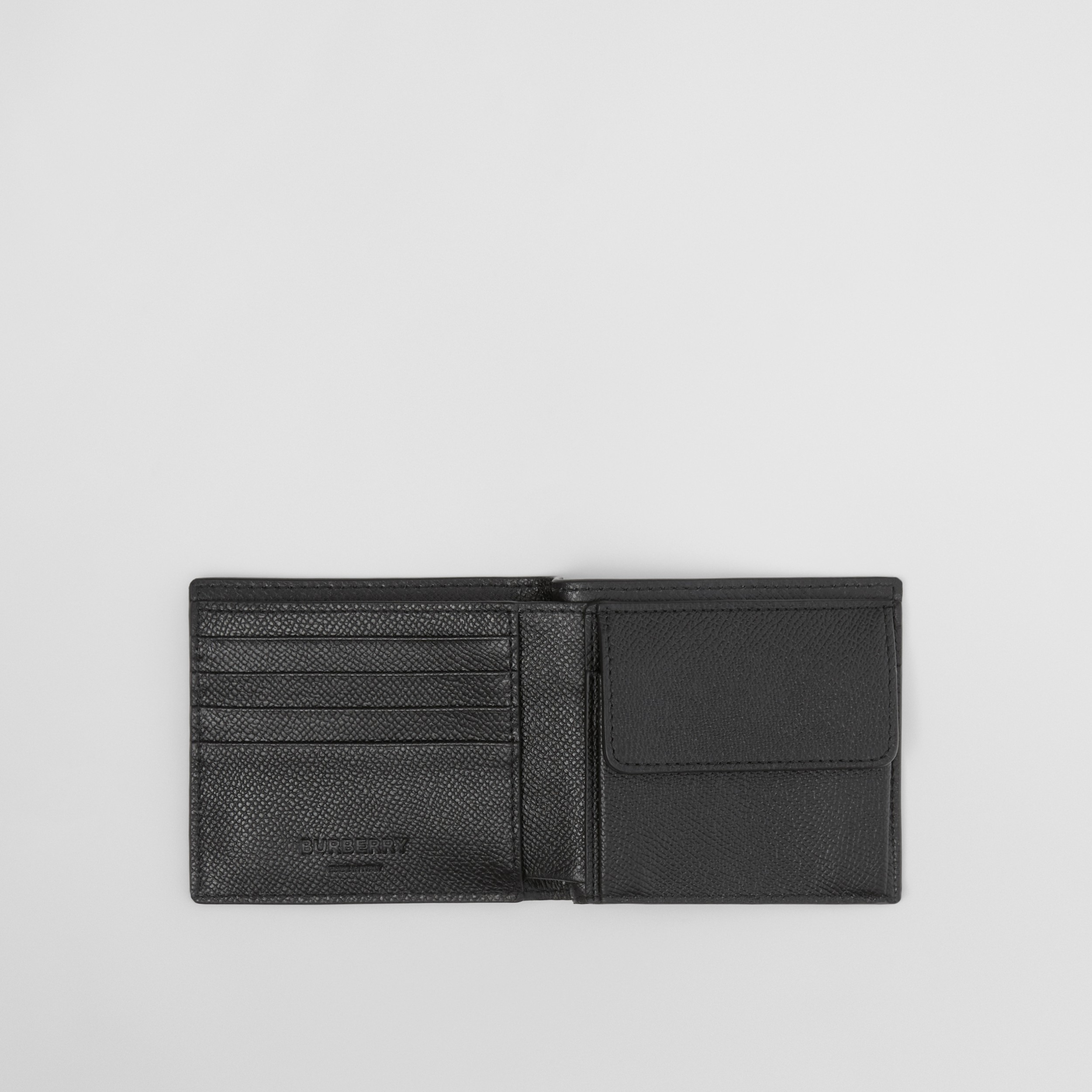 Grainy Leather TB Bifold Coin Wallet in Black Men Burberry® Official