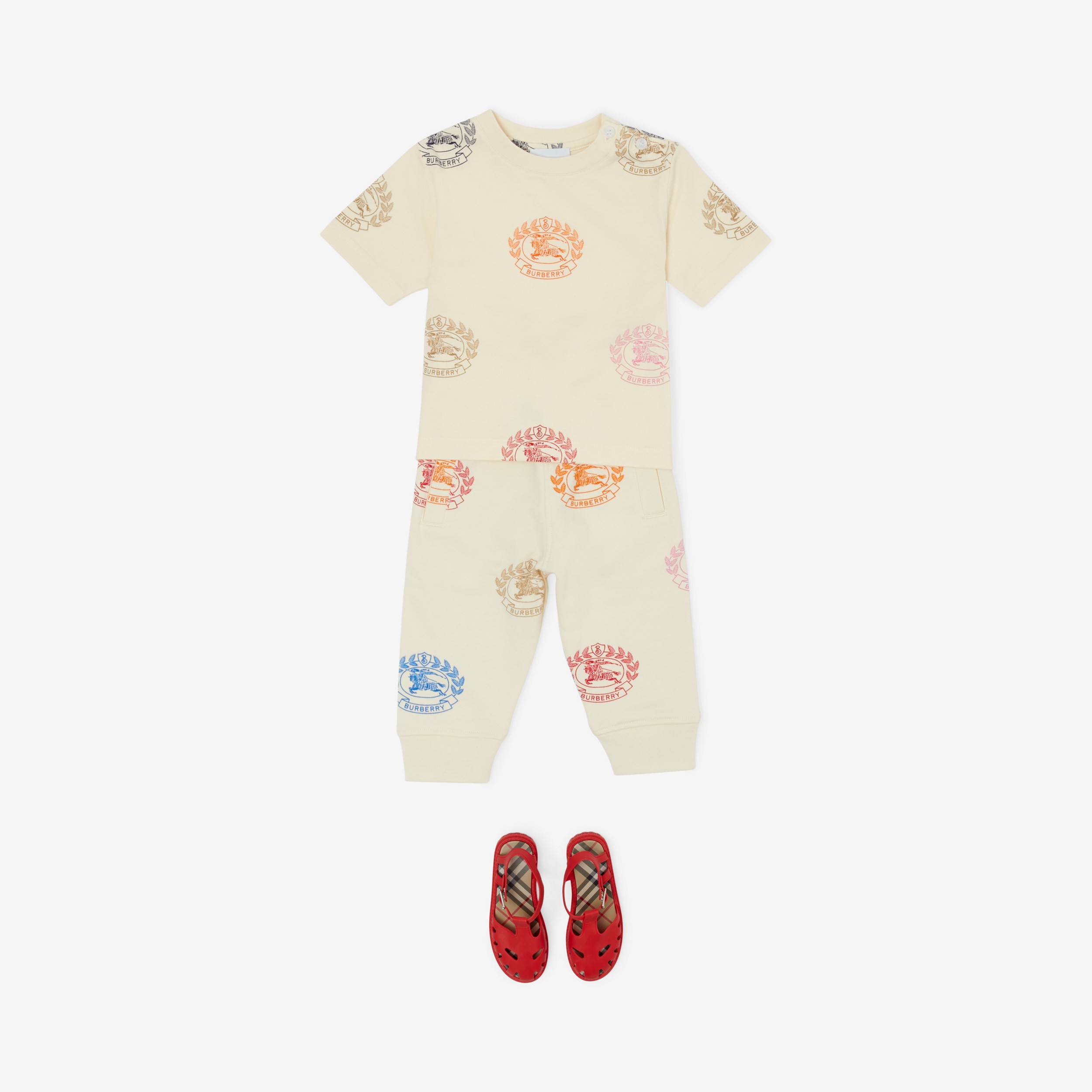 T-shirt en coton avec emblème du Cavalier (Crème Pâle) - Enfant | Site officiel Burberry® - 3