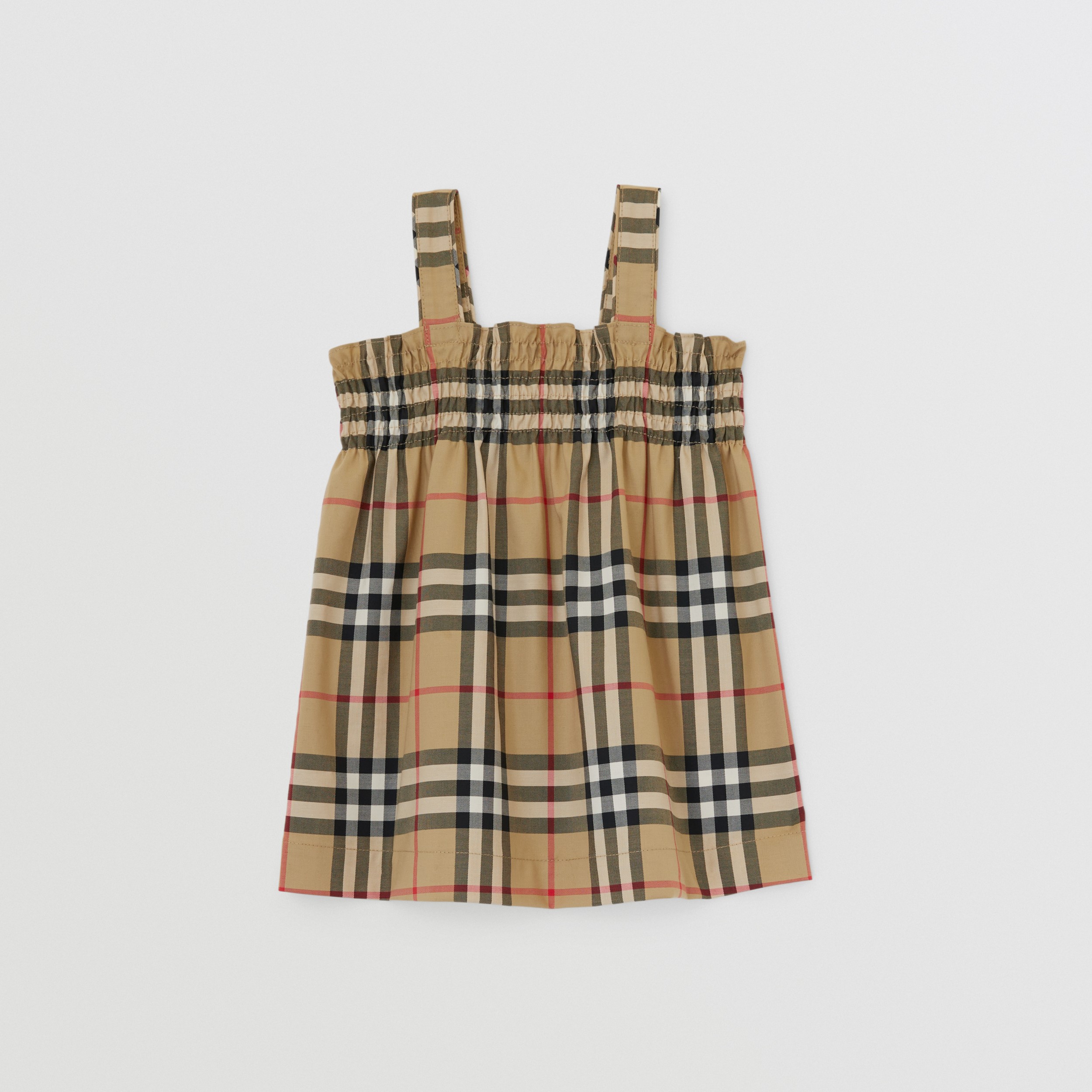 Vintage Check Stretch Cotton Dress with Bloomers in Archive Beige -  Children | Burberry® Official
