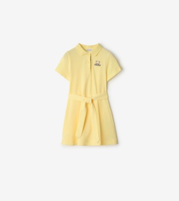 キッズワンピース・オールインワン JUNIOR BURBERRY Dresses 8100058 A2205 Beige Burberry Kids' Beige Dress For Baby Girl With Iconic Check