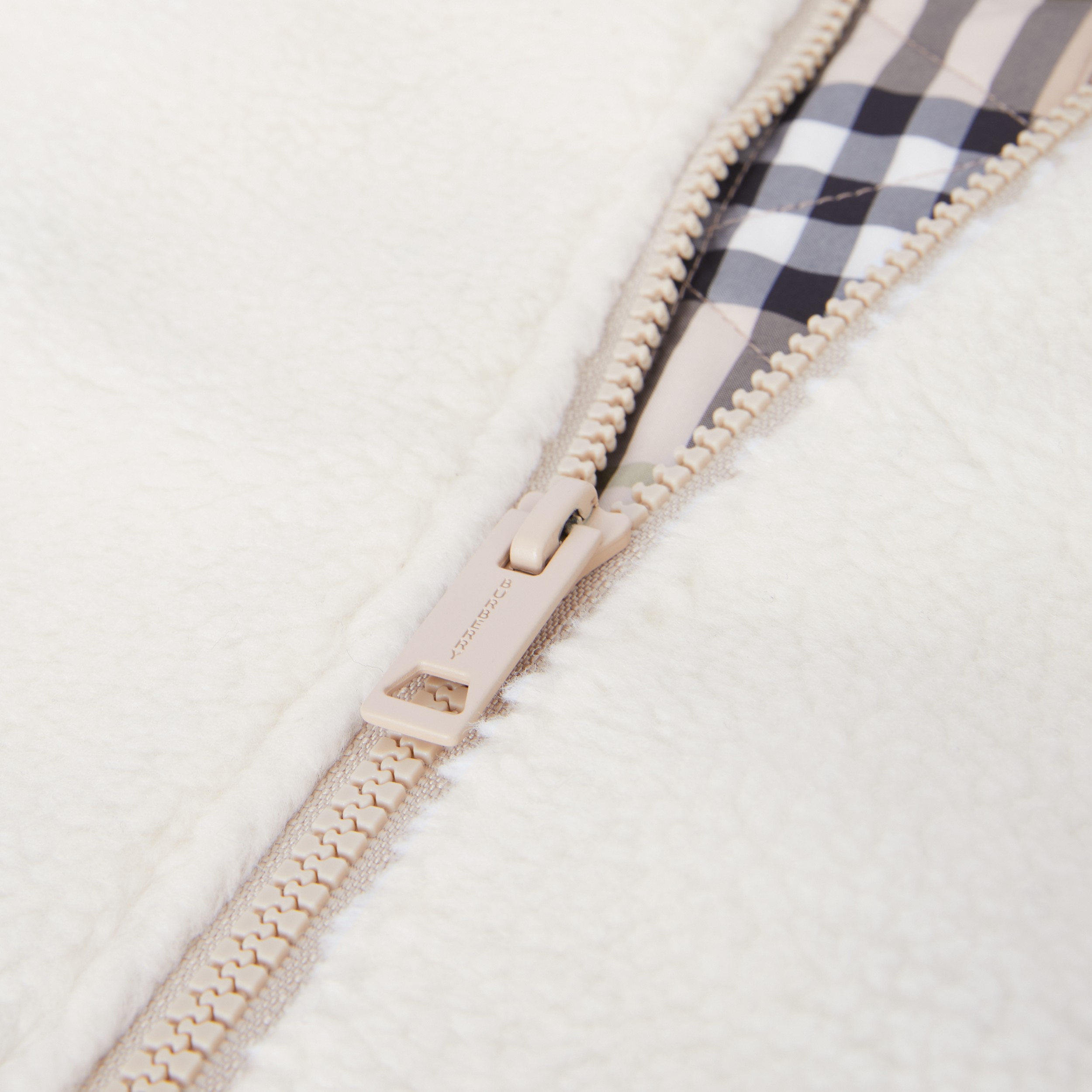 Monogram Quilted Panel Fleece Jacket in White - Girl | Burberry® Official - 2