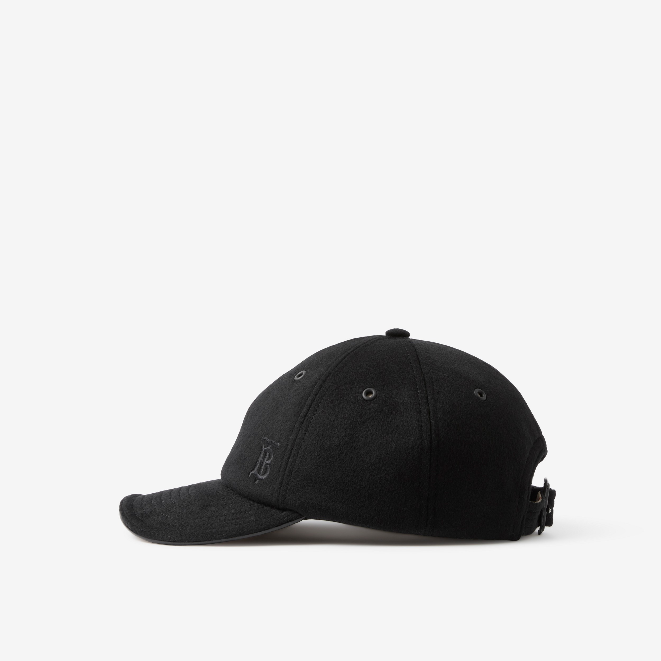 Monogram Motif Cashmere Baseball Cap in Black | Burberry® Official - 4
